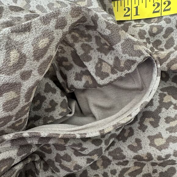 Wrap London Skirt Womens 10 Beige Animal Print Zip Layered Flowy Viscose Midi - Picture 13 of 14